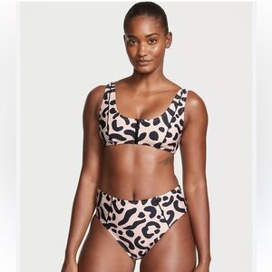 Victoria Secret Swimsuit Top Leopard Animal Print Size XXL